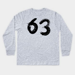 Number 63 Kids Long Sleeve T-Shirt